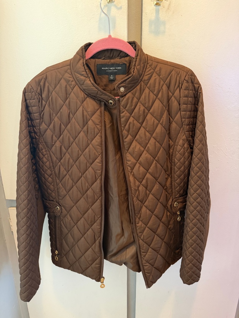 Marc New York Quilted Chocolate Brown Puffer Jacket